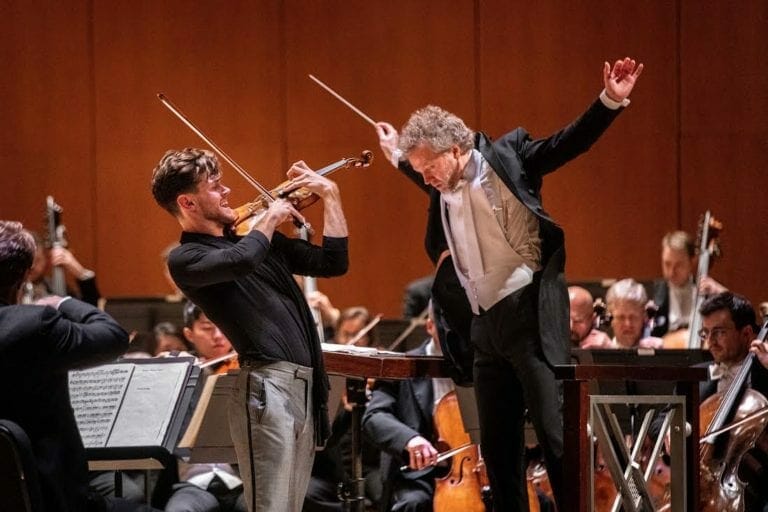 Guest violinist Blake Pouliot and guest conductor Thomas Søndergård perform with the Atlanta Symphony Orchestra.