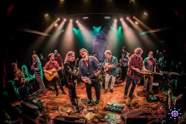Musicians perform on stage at Atlanta's annual Holiday Hootenanny.