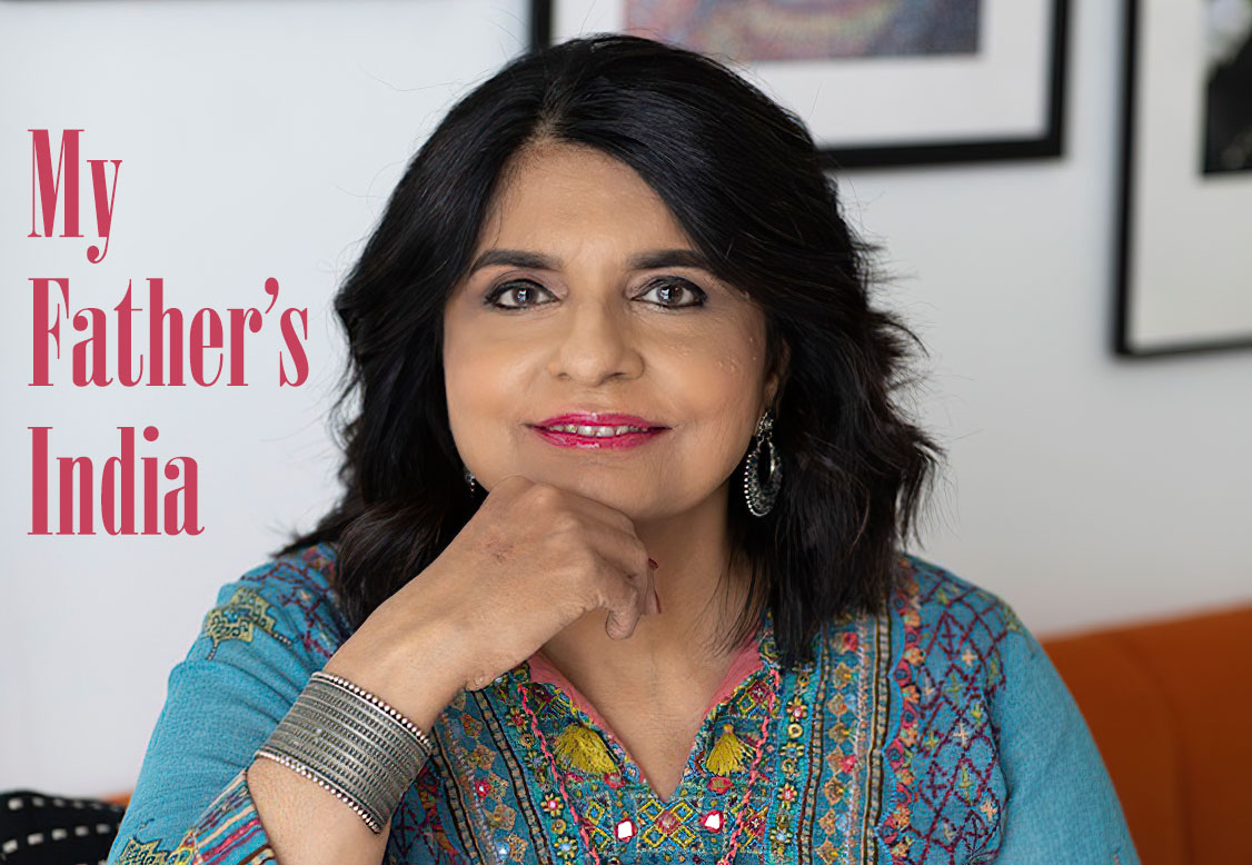 Parul Kapur, author of Inside the Mirror, seated on a sofa