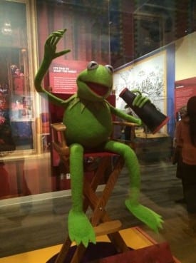 Kermit the Frog, one of Jim Hensen's  most beloved creations, greets visitors.