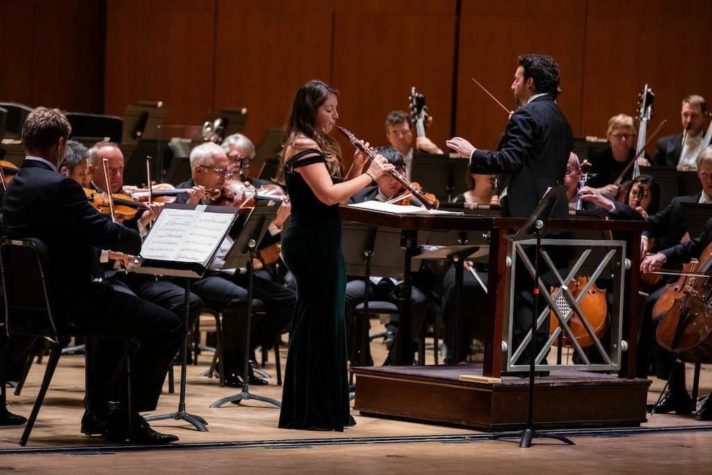 The Atlanta Symphony Orchestra's Elizabeth Koch Tiscione performs on oboe.
