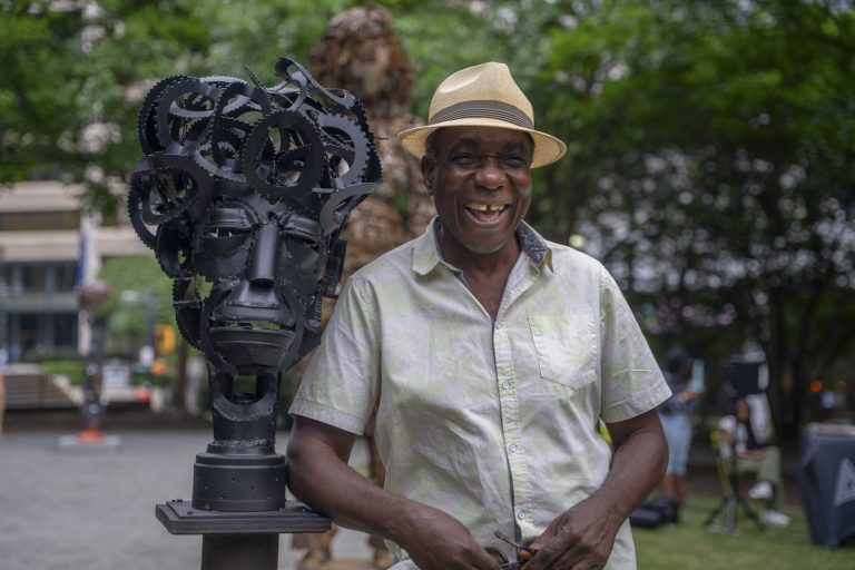 Olu Amoda redefines value, embraces playfulness with ‘Memory in the Material’ at Woodruff Park