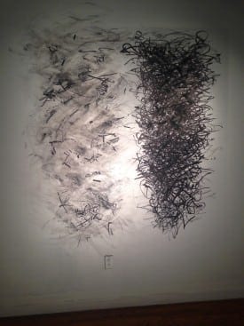 Elyse Defoor: Exposures 5 & 6, charcoal, graphite, marker and tape.