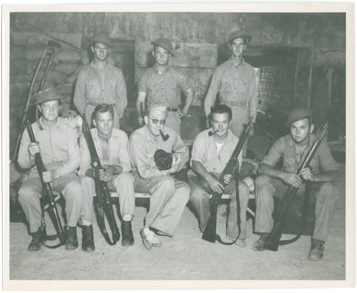 John Ford and his crew at Midway in the Pacific, 1942. © Lilly Library, Indiana,