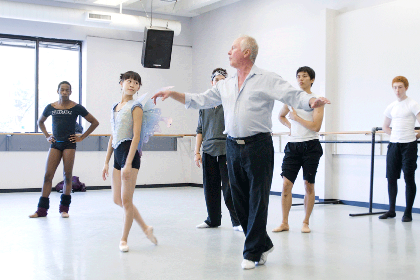 McFall rehearses dancers in 2007 in his version of Peter Pan. (Photo by Kim Kenney)