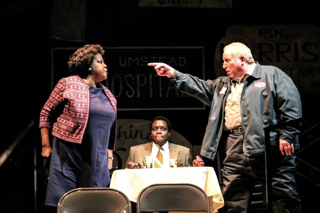 Elisabeth Omilami, left, with Bruce Evers in "Enemies." (Photo by Bree Anne Clowdus 