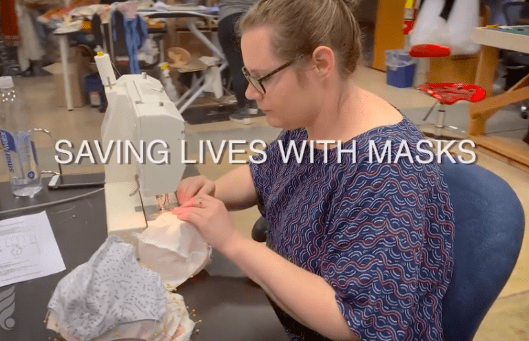 Video: Atlanta Ballet and the Alliance Theatre make masks for local hospitals