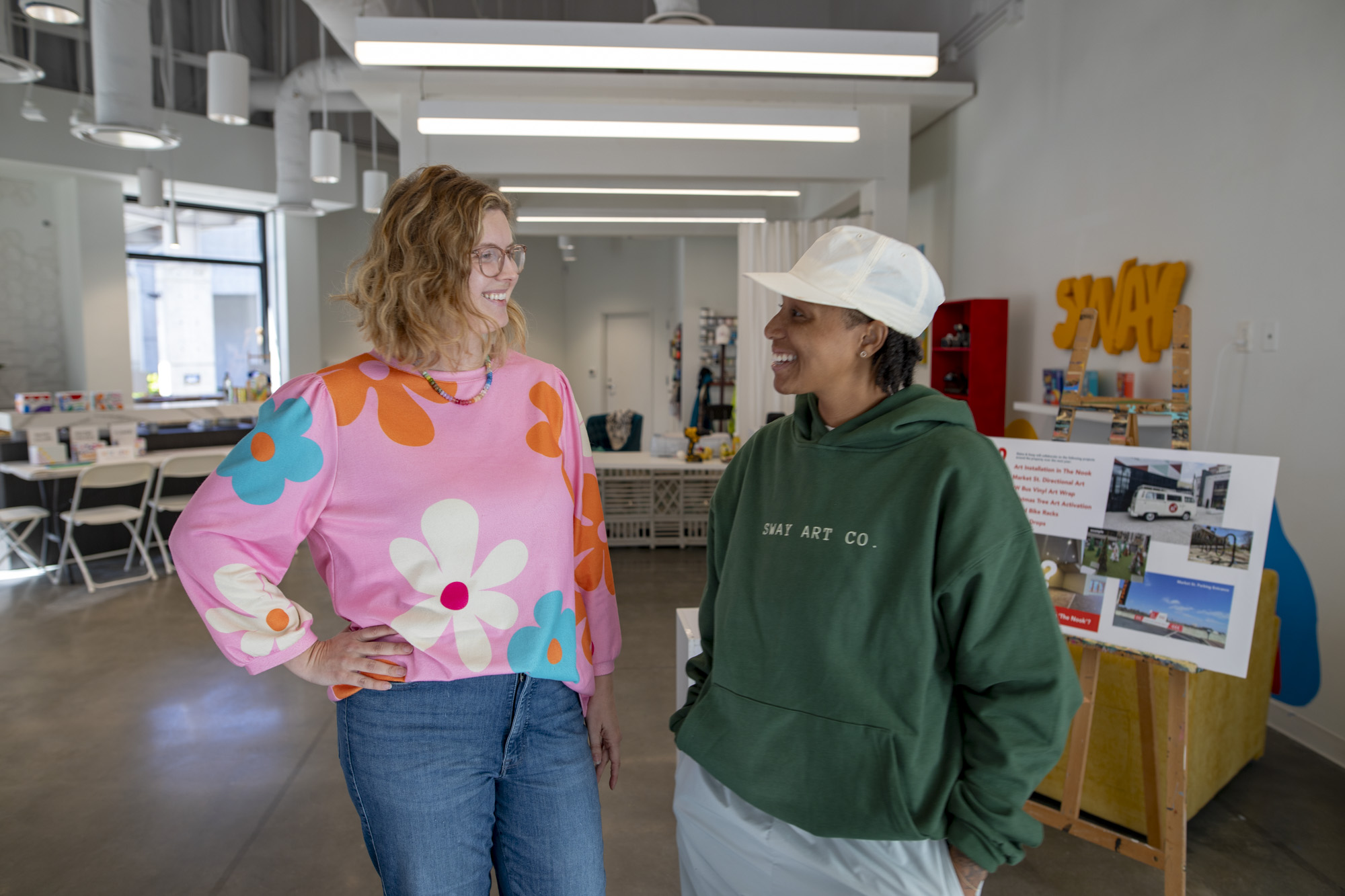Photo of Artsy Elaine and Sway Jones in their art studio