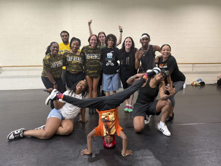 The Tap Rebels prepare to take the stage at Atlanta Cultural Exchange
