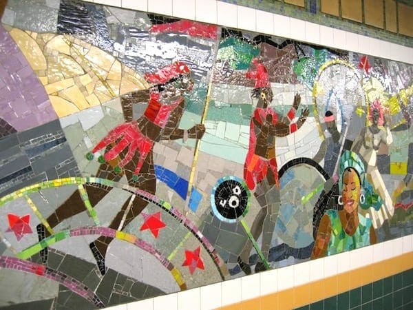 Louis Delsarte Brooklyn subway glass mosiac