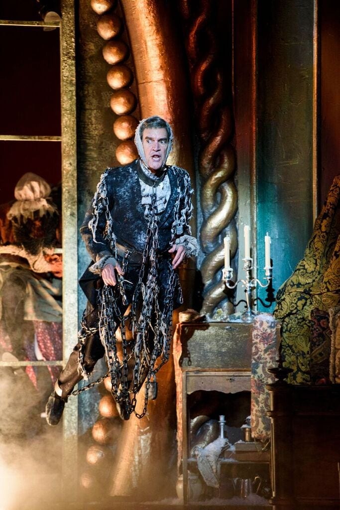 After retiring from a 16-year run as Scrooge, Chris Kayser returns as Jacob Marley.