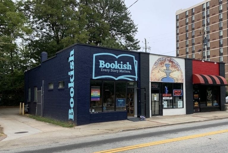Exterior photo of the Bookish book shop in East Atlanta Village.