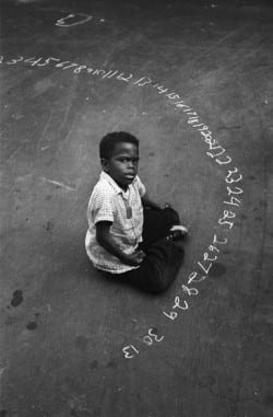 Harold Feinstein: Boy With Chalk Numbers, 1955