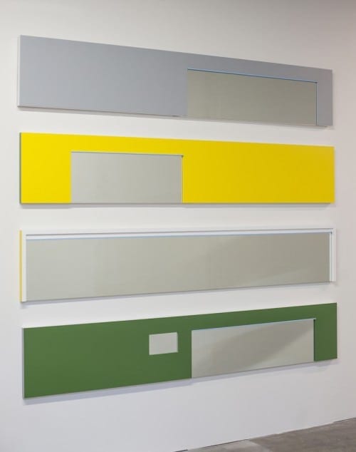 Scott Ingram: Case Study #9, 2013, latex, tractor enamels, MDF, wood, mirror.